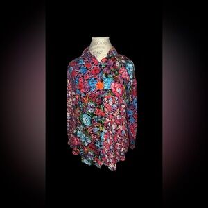 Floral Multicolor Blouse with pearls and sequins